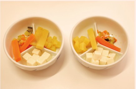 同じ後期食でも中身のちがう二つのお皿